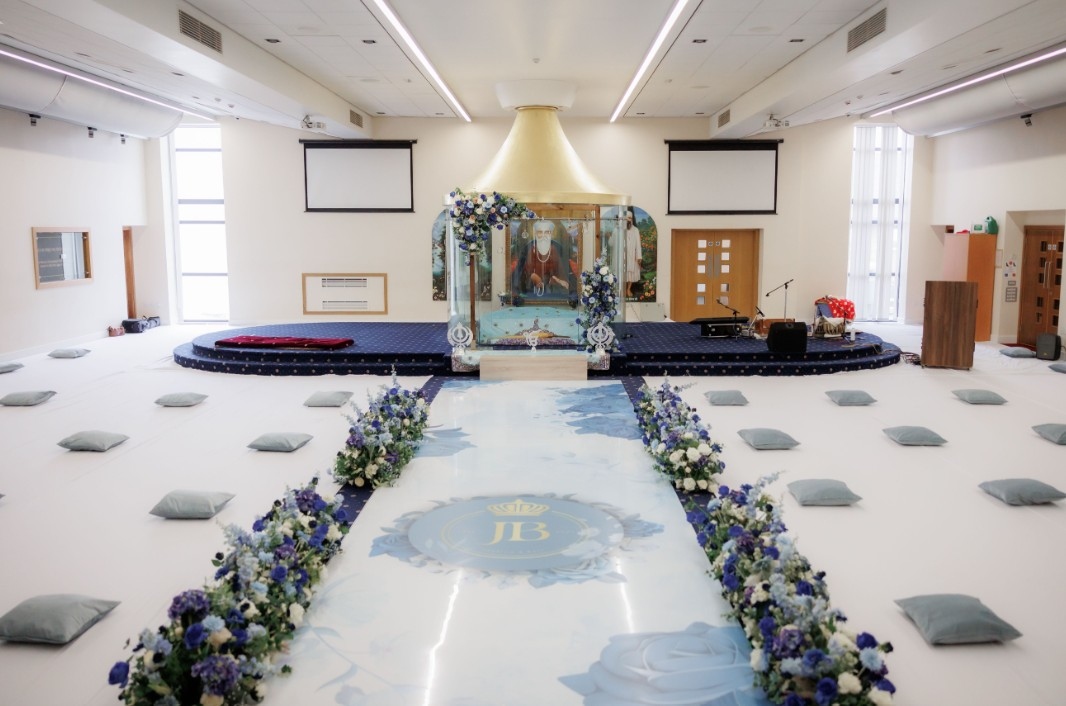 Anand Karaj ceremony aisle at Guru Nanak Sikh Academy